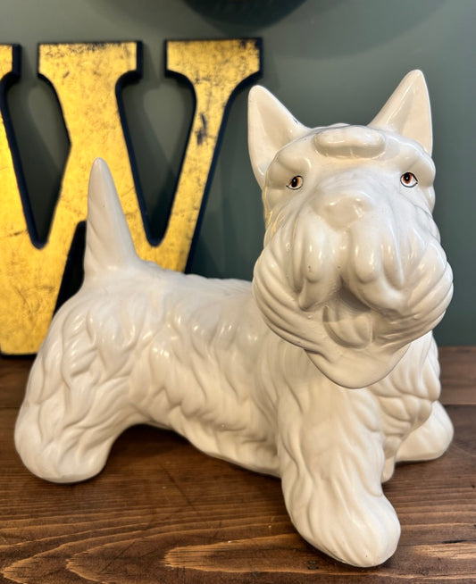 Vintage Ceramic White Scottie Dog