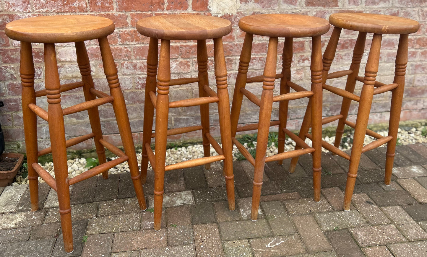 Set of 4 Pine Stools