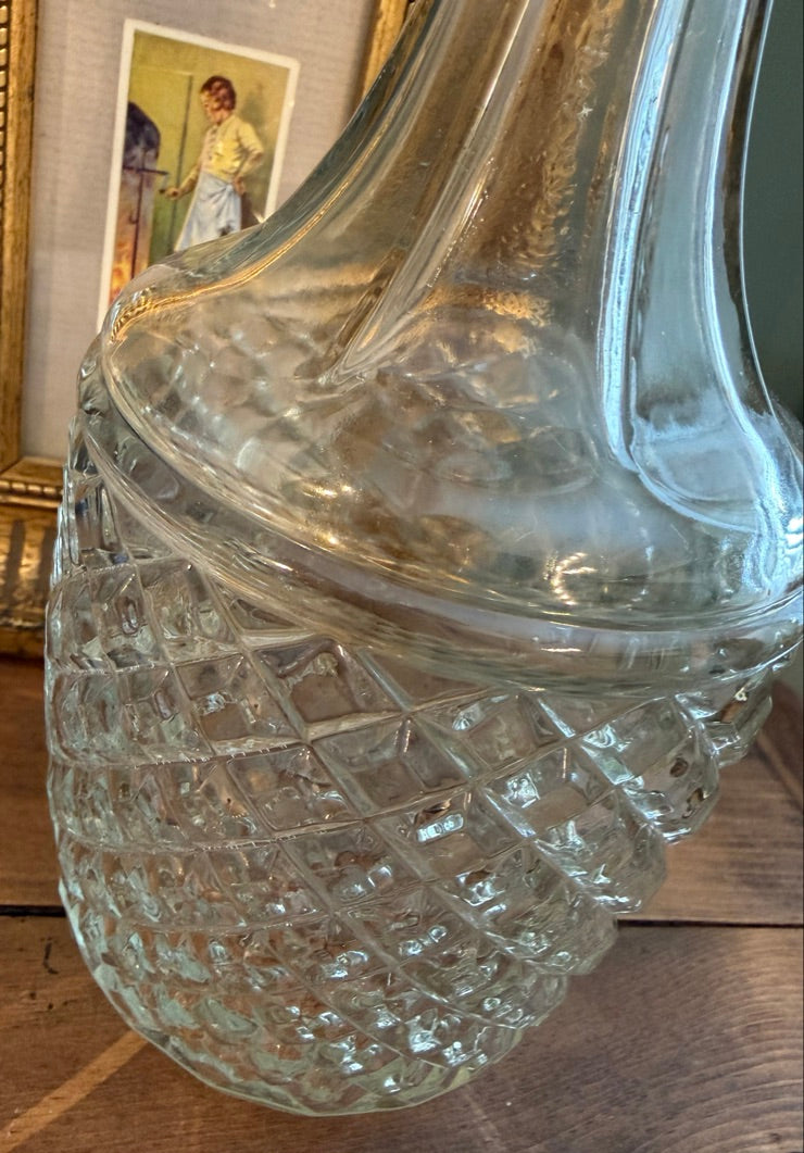Vintage Cut Glass Decanter with Stopper *J