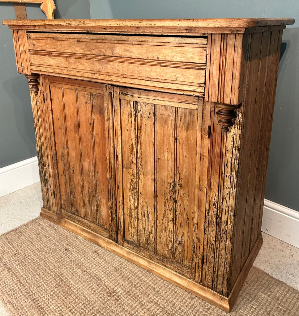 Rustic Antique Pine Cupboard / Sideboard