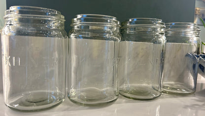 Set of 5 Vintage Glass Kilner Jars - Rustic Vases