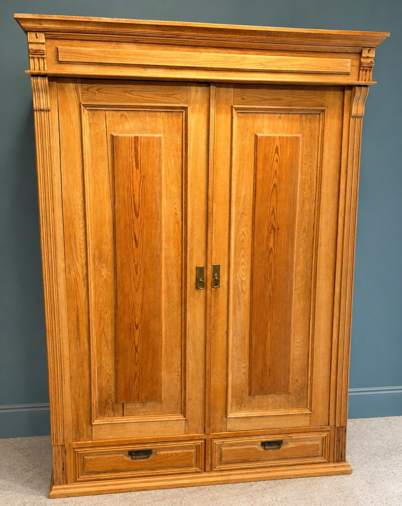 Antique Pine Knock Down Wardrobe Armoire