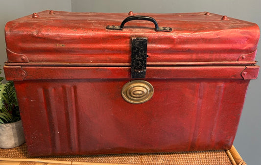 Red Vintage Tin Chest