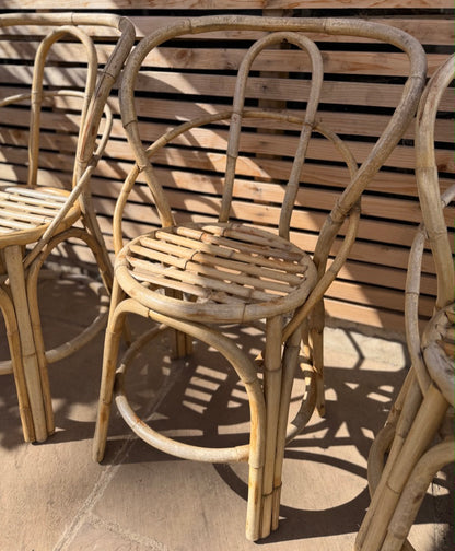 Set of 4 Vintage Bamboo Chairs