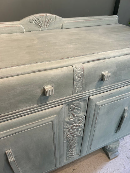 Vintage Shabby Painted Sideboard with White wash finish.