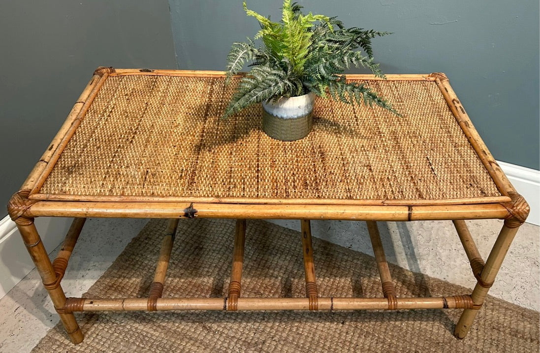 Vintage Bamboo Coffee Table