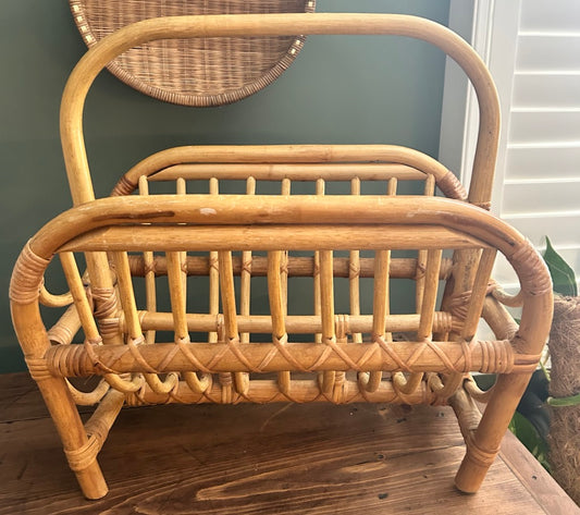 Vintage Retro Bamboo Magazine Rack
