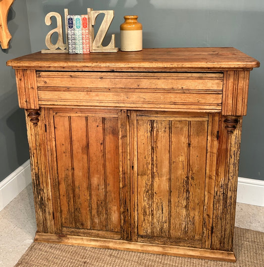 Rustic Antique Pine Cupboard / Sideboard