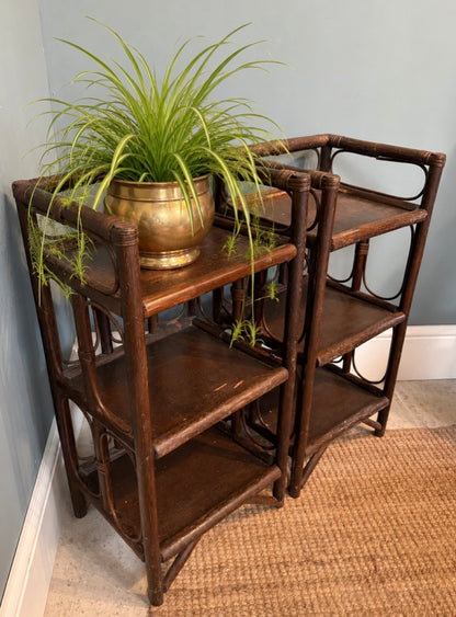 Pair of Vintage Bamboo Side Tables