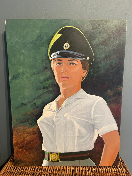 Vintage Oil on Board Painting of WW2 RAF Portrait - 1980
