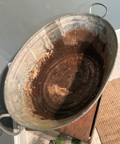 Vintage Small Galvanised Bath Tub - Great Planter