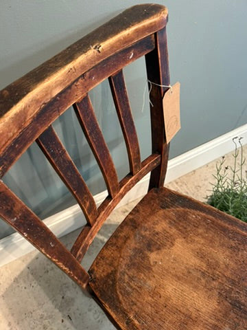 Vintage Chapel Chair - Dark Wood