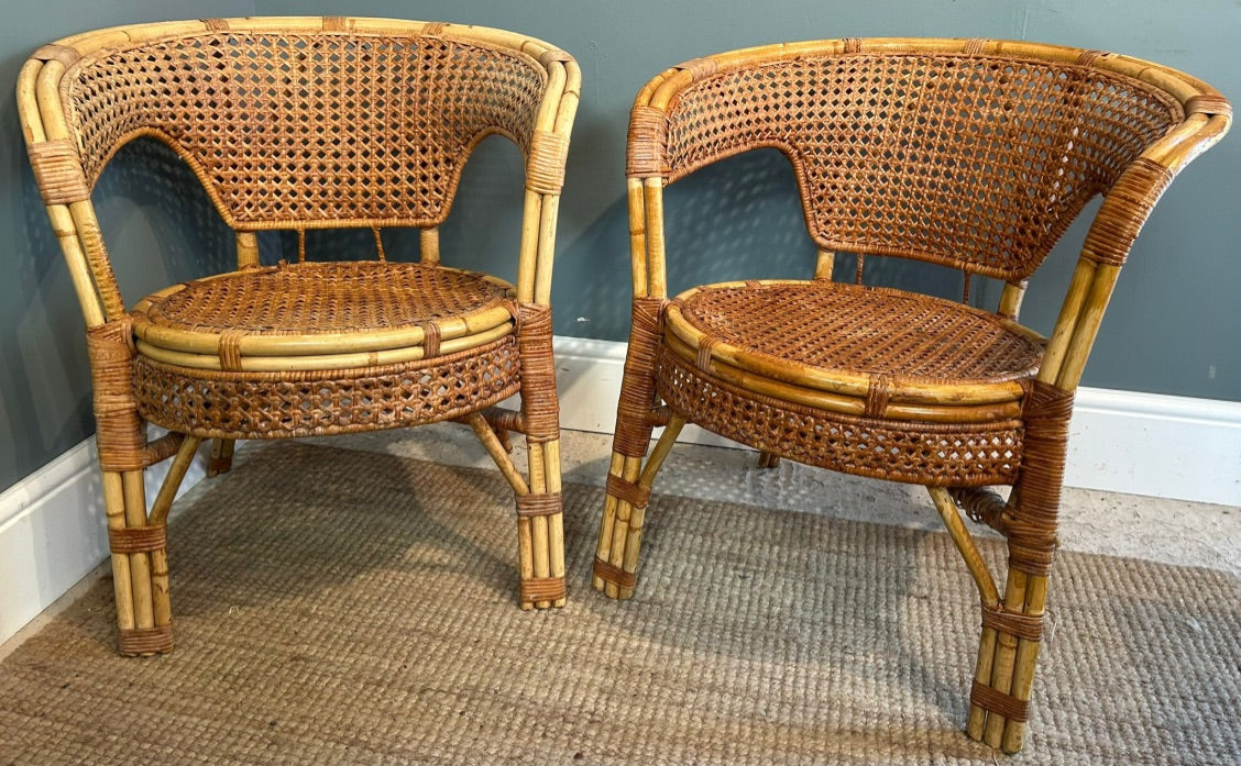 Vintage Pair of Bamboo Chairs