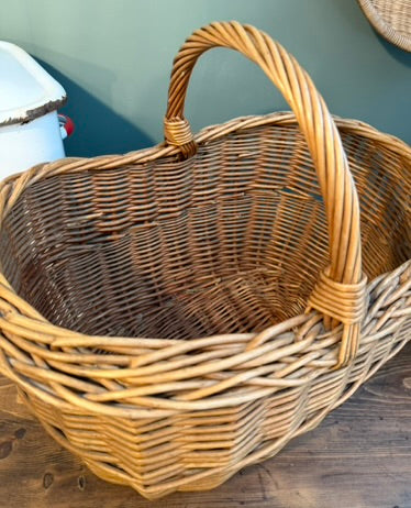 Vintage Wicker Handled Basket