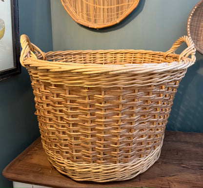 Large Round Wicker Log Basket