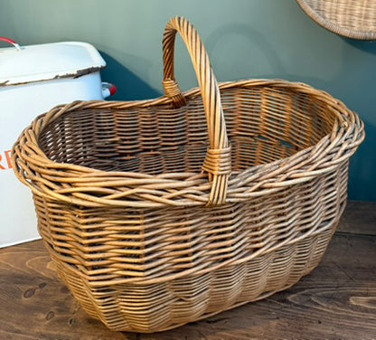 Vintage Wicker Handled Basket