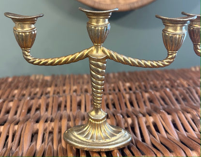 Pair of Miniature Vintage Brass Candlesticks