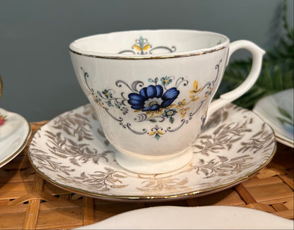 Mismatched Pretty Vintage Tea Cups and Saucers ~ Set of 6