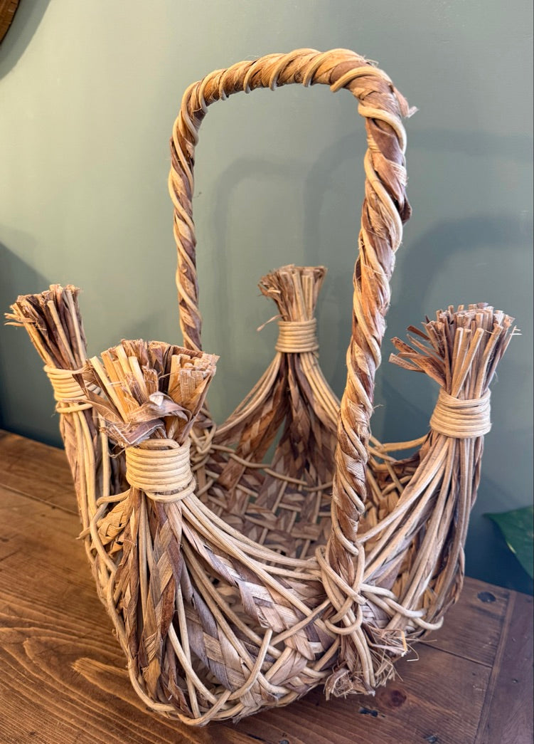 Hand made Wicker Handled Basket