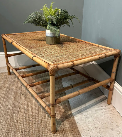 Vintage Bamboo Coffee Table