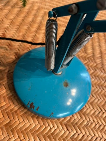 Vintage Turquoise retro Angle poise adjustable table lamp