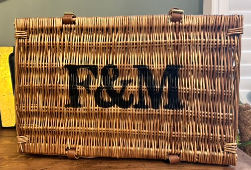 Wicker F & M hamper basket - Great storage