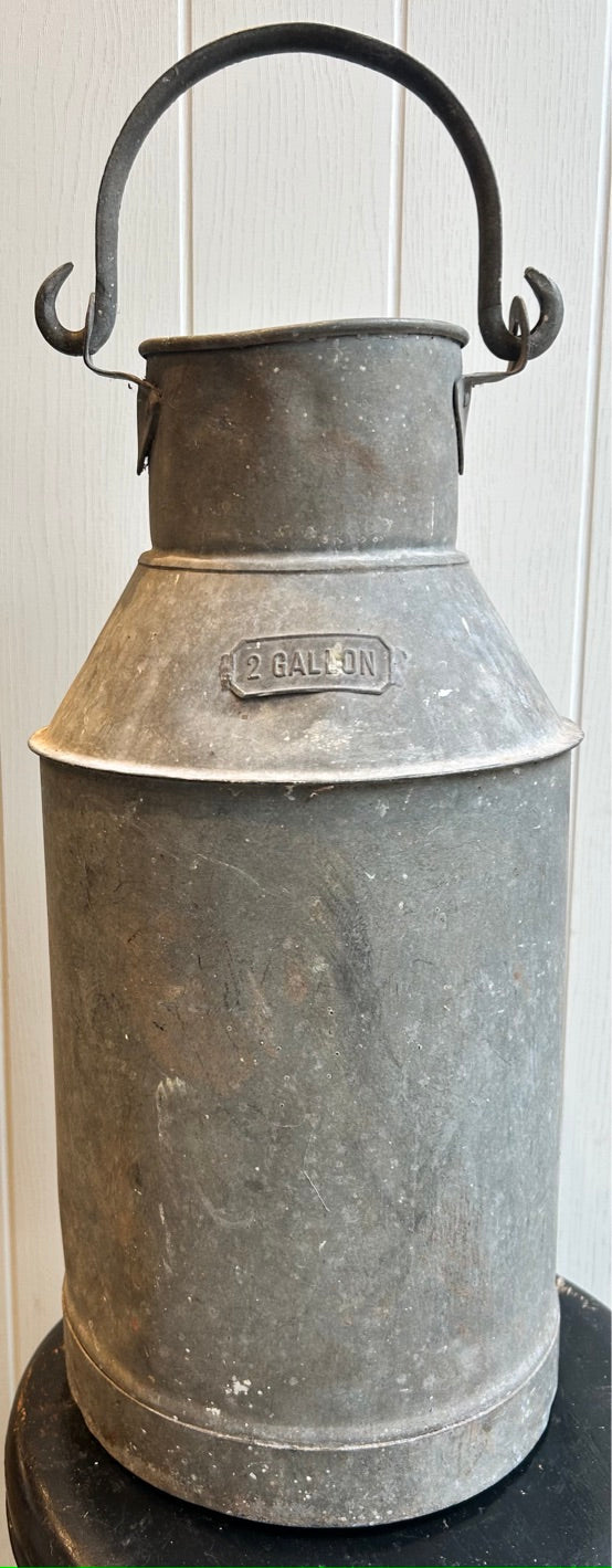 Galvanised Vintage 2 Gallon Small Milk Churn