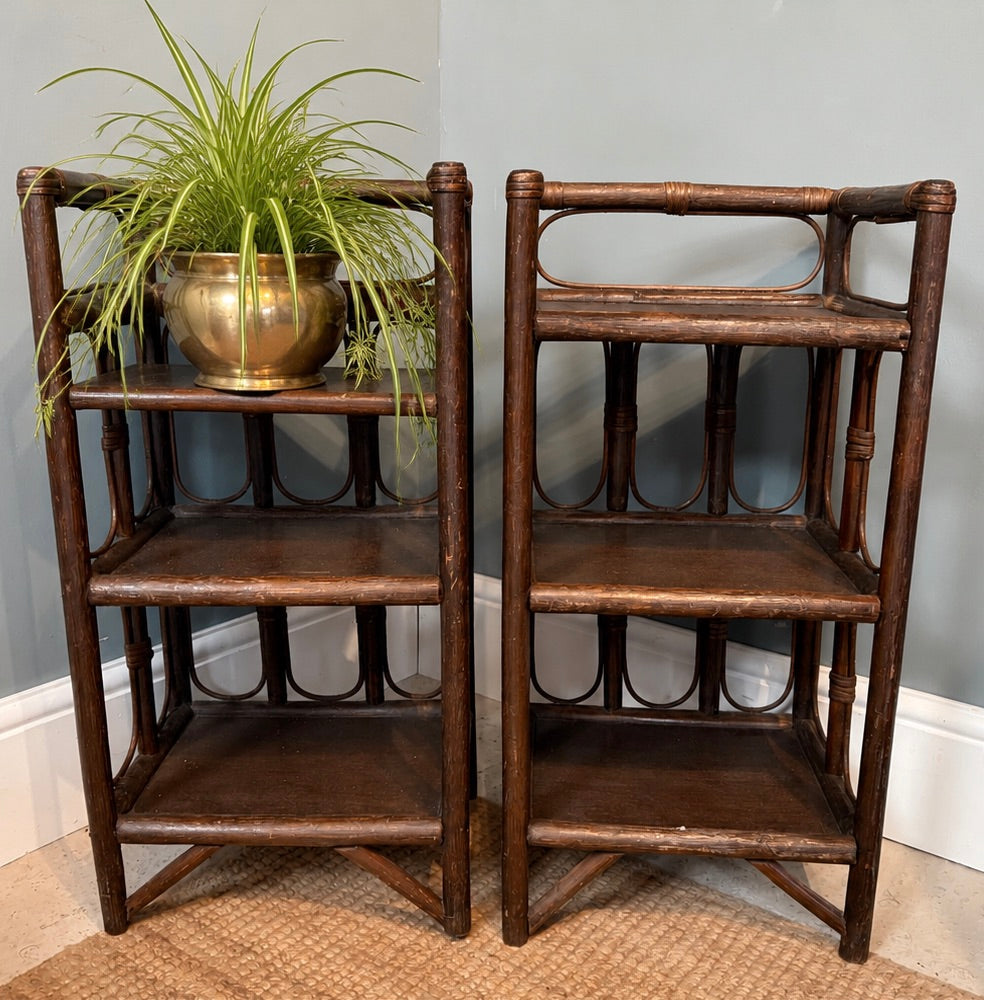 Pair of Vintage Bamboo Side Tables