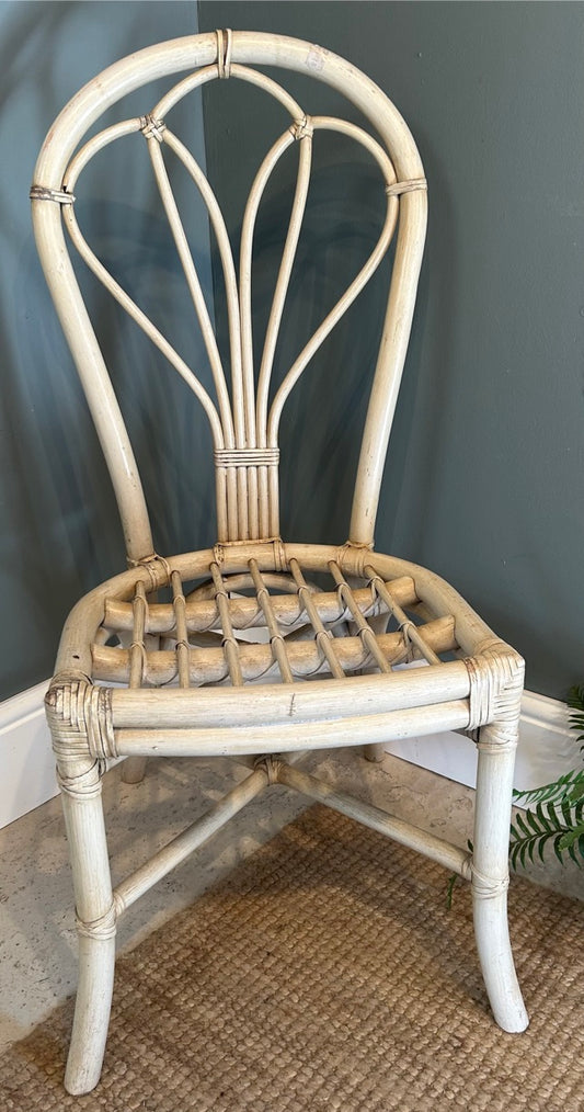 Vintage Bamboo White washed Chair