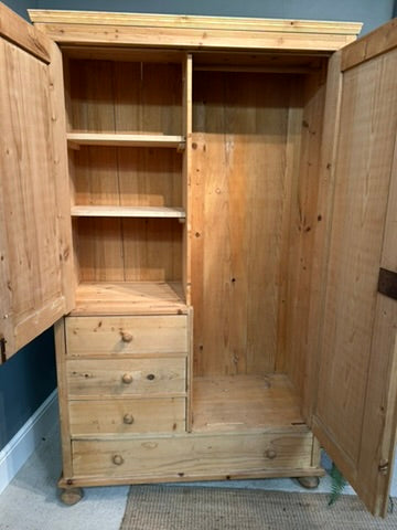 Antique Pine Cupboard Storage Wardrobe