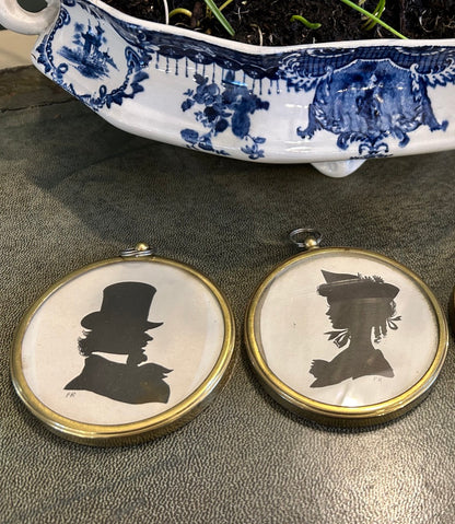 Small Brass Framed Pair of Silhouette Portraits