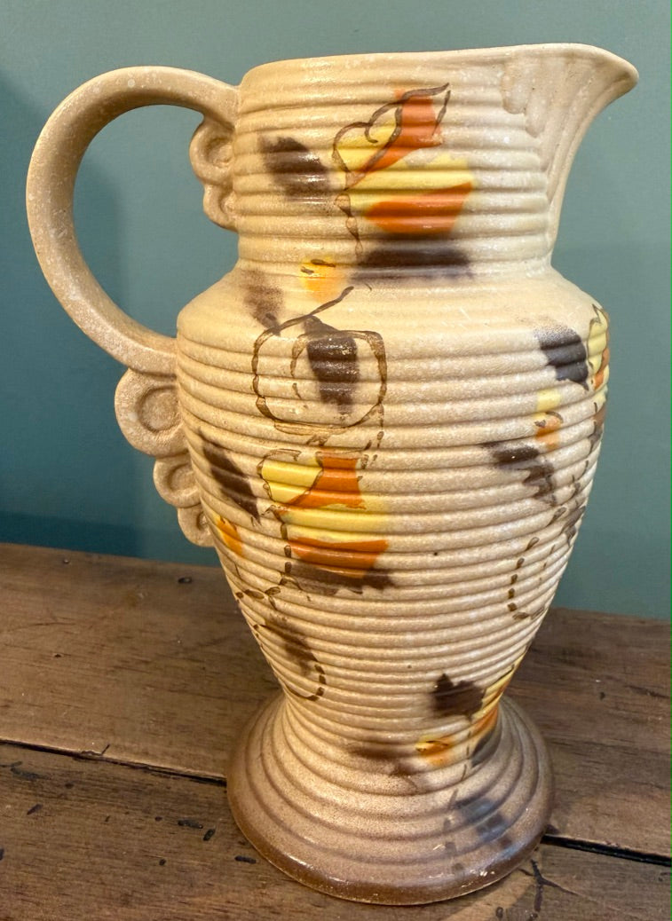 Art Deco Ribbed Matt Vintage Jug