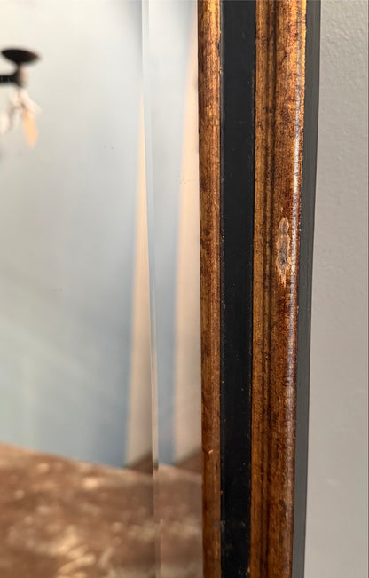 Vintage Ornate Black and Gold Mirror