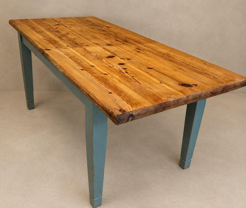 Vintage Painted Pine Farmhouse Table