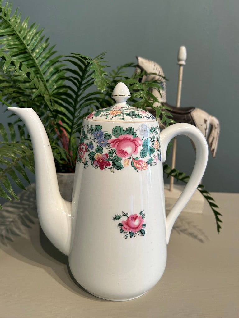 Vintage Floral Crown Bone China Coffee Pot - Thousand Flowers