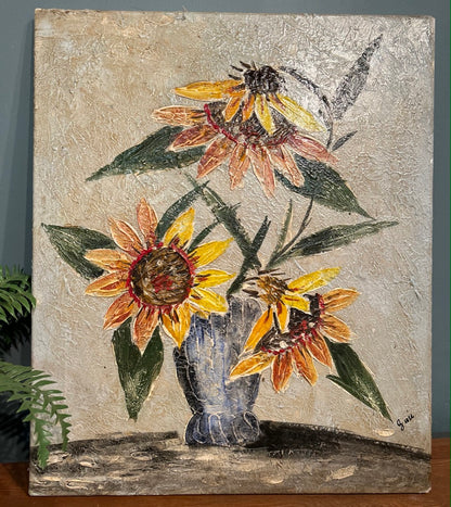 Textured Sunflower Canvas