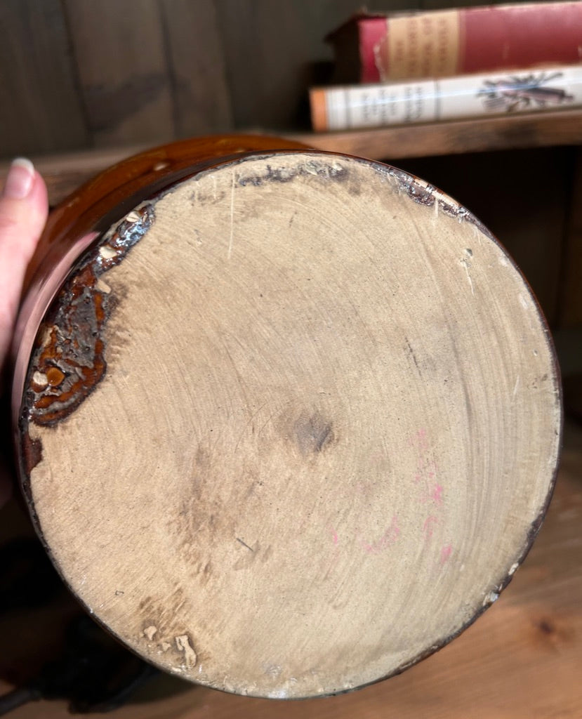 Vintage Small Dairy Bowl - Antique Vessel - Earthenware