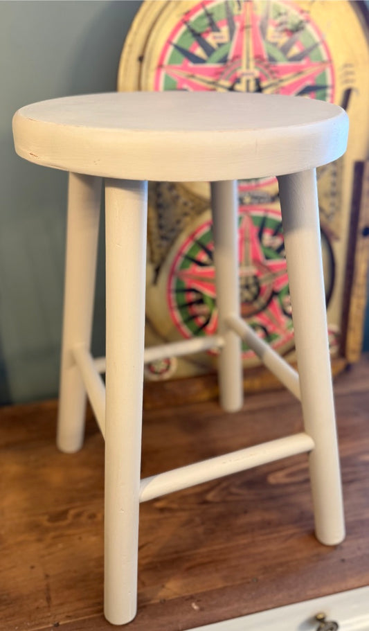 Painted Wooden Vintage Stool.