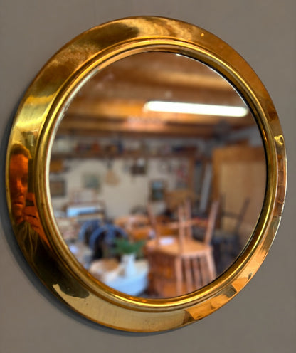 Vintage Brass Round Port Hole Mirror