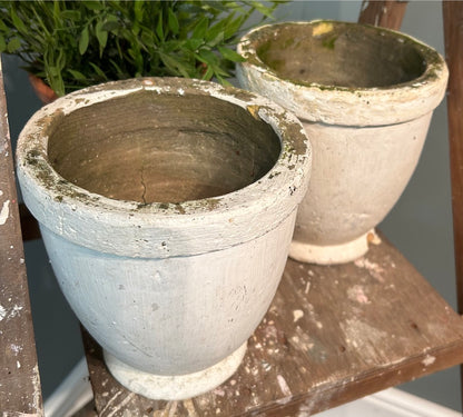 Pair of Small Garden Pots - Painted White