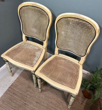 Pair of French Vintage Painted Dinning Chairs
